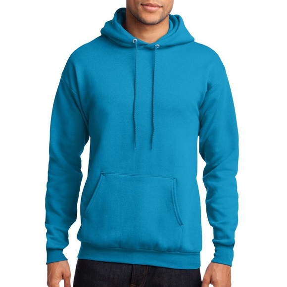 NWOT Neon Blue Men’s Hoodie - Picture 1 of 3